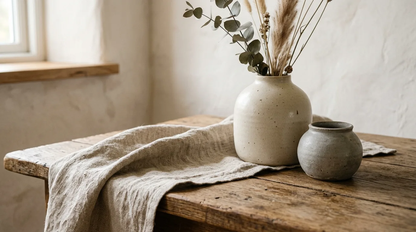 Layer warmth gradually instead of forcing it inspiration for a Japandi home interior.